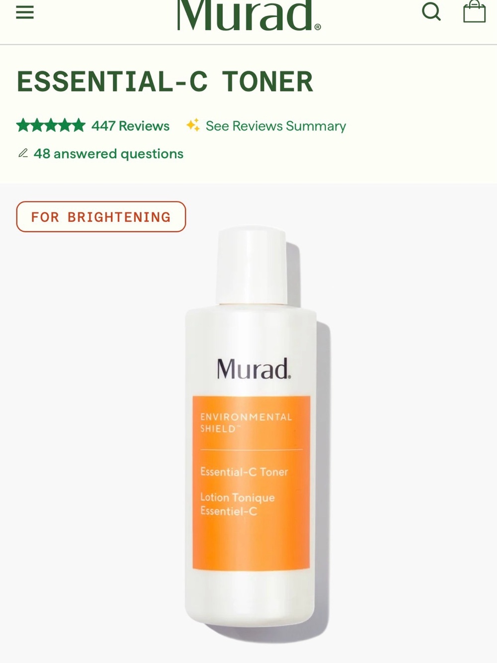 Murad Essential-C Toner – Brand New ✨